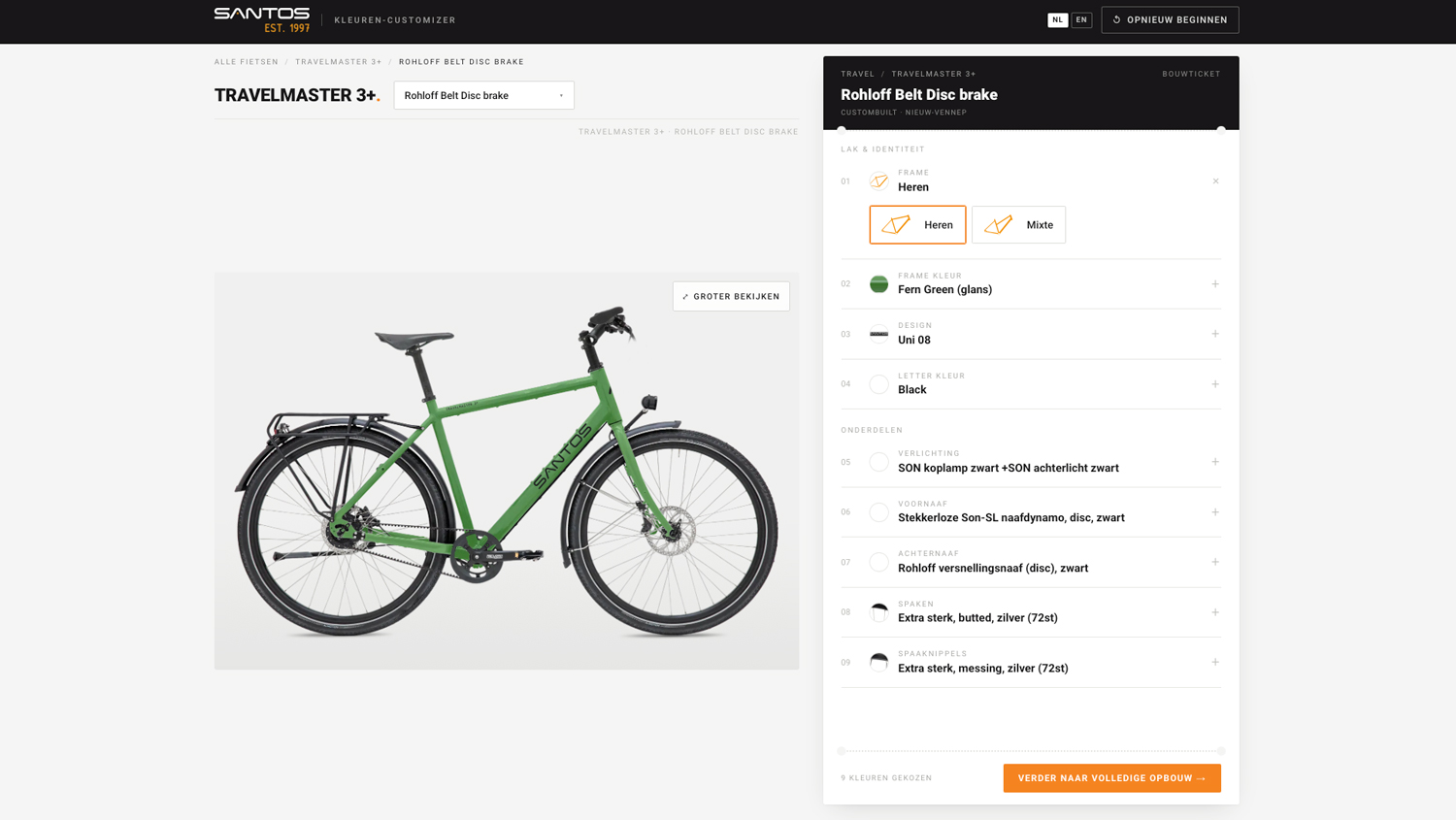 Santos Kleuren Customizer